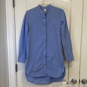 Gap Blue Pinstripe Button Down Shirt-Dress